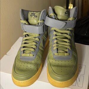 Nike Air Force 1 High Top - Olive Green and Gray